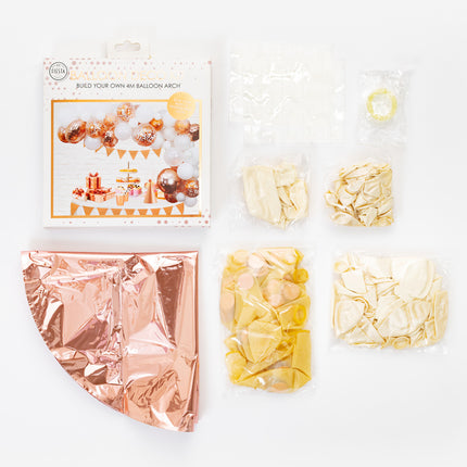 Łuk balonowy domowej roboty zestaw różowe złoto 4m