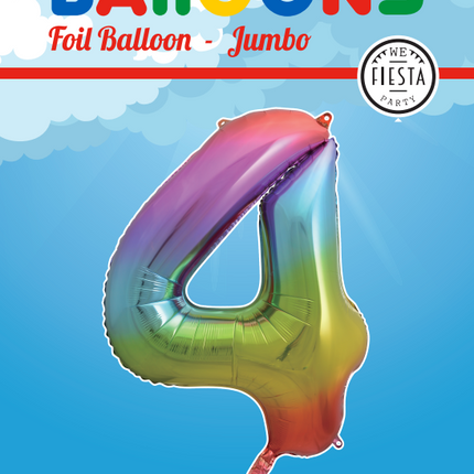 Balon foliowy Figurka 4 Rainbow XL 86cm pusty