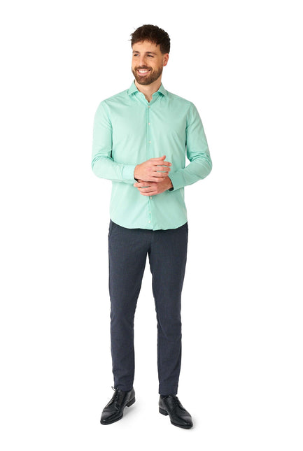 Miętowo-zielona koszula męska <tc>OppoSuits</tc>