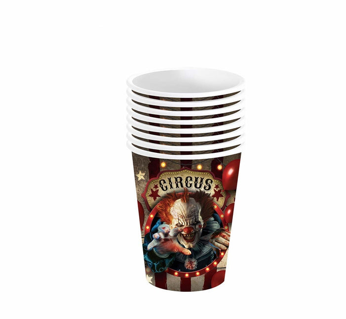 Kubki na Halloween Clown 240ml 6szt