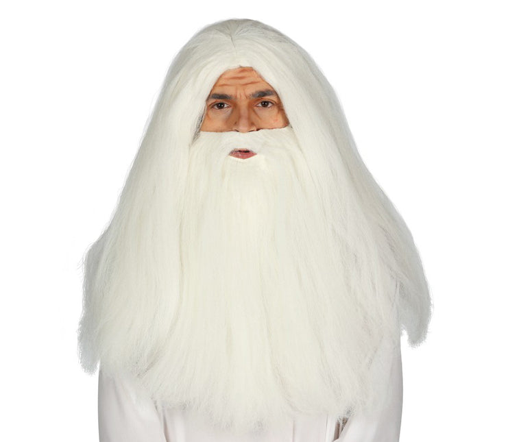 Biała peruka na Halloween