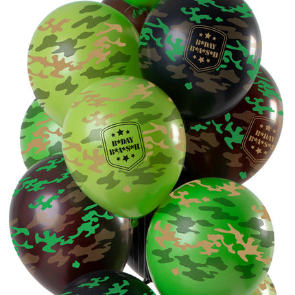 Balony urodzinowe z nadrukiem armii 30cm 12szt