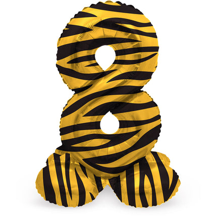 Balon cyfra 8 lat Tygrys ze standardowym pustym 72 cm