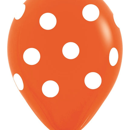 Balony Białe Kropki Mix 30cm 25szt