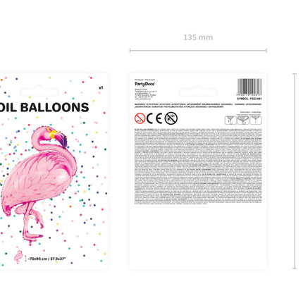 Balon helowy Flamingo pusty 95 cm