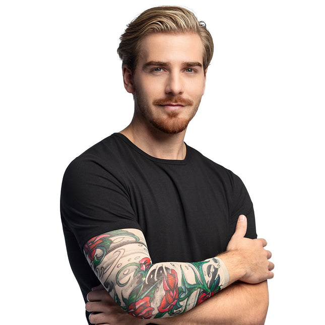 Róże na rękawie do tatuażu