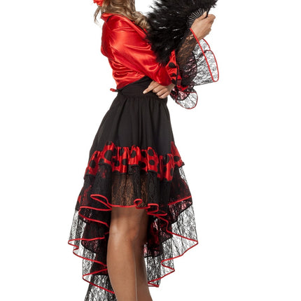 Sukienka hiszpańska flamenco czerwono czarna