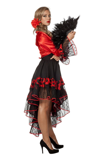 Sukienka hiszpańska flamenco czerwono czarna