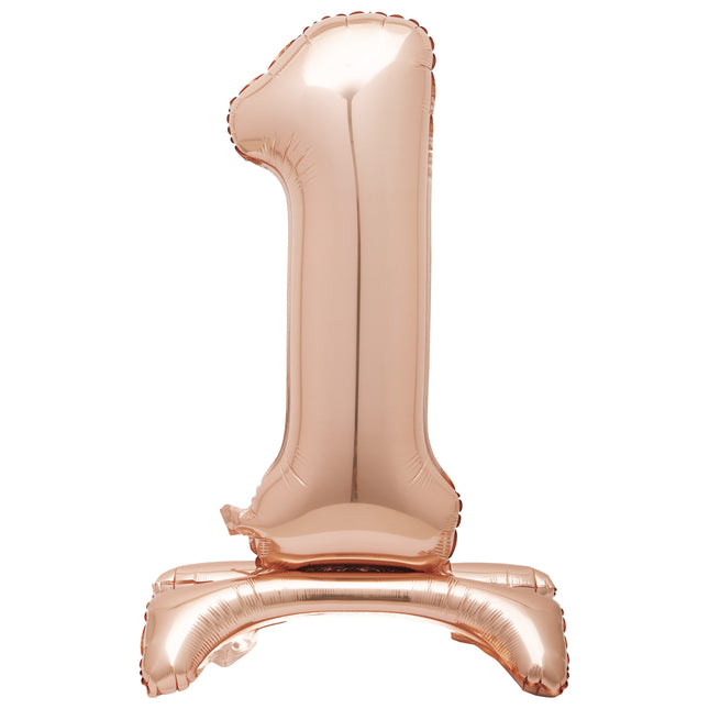 Balon foliowy Figura 1 Rose Gold Standard 76 cm