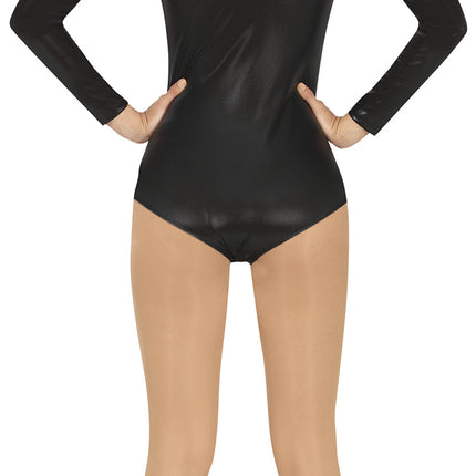 Legginsy damskie czarne metaliczne