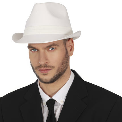 Gangsterska czapka biała z opaską