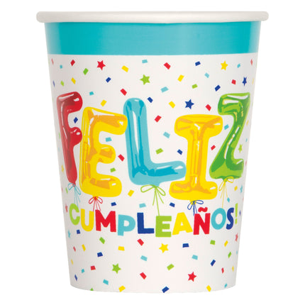 Kubki Feliz Cumpleanos 266ml 8szt