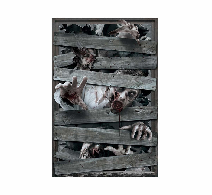 Halloweenowa dekoracja okienna Zombie