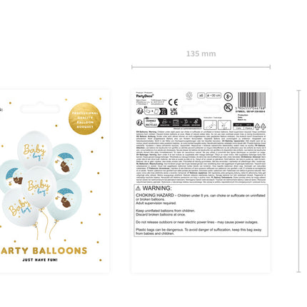 Balony niemowlęce niebieskie 30cm 6szt