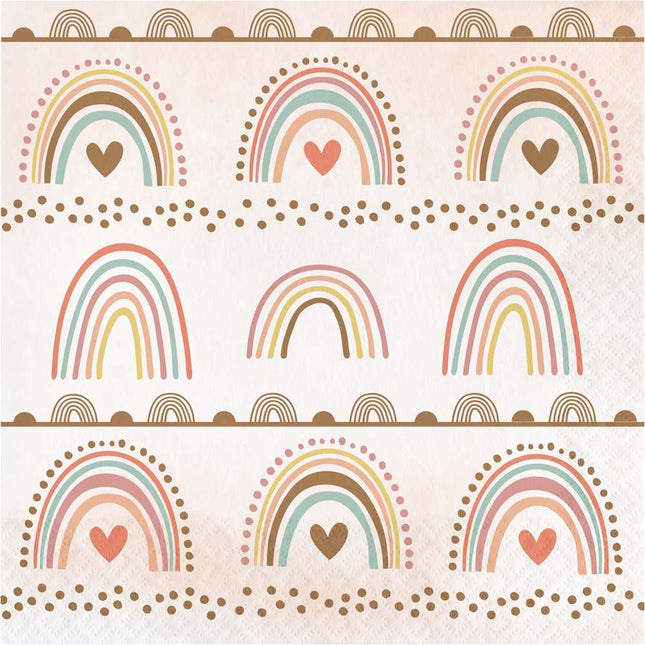 Serwetki Rainbow Hearts 16szt