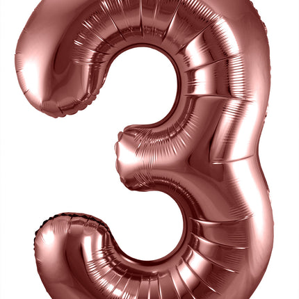 Balon foliowy Figurka 3 Brązowy XL 86cm pusty