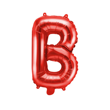 Balon foliowy litera B czerwony pusty 35cm