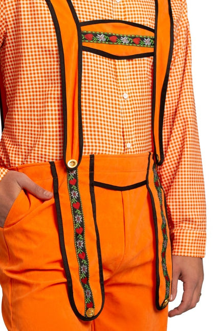 Pomarańczowe Lederhosen męskie Johann Lang