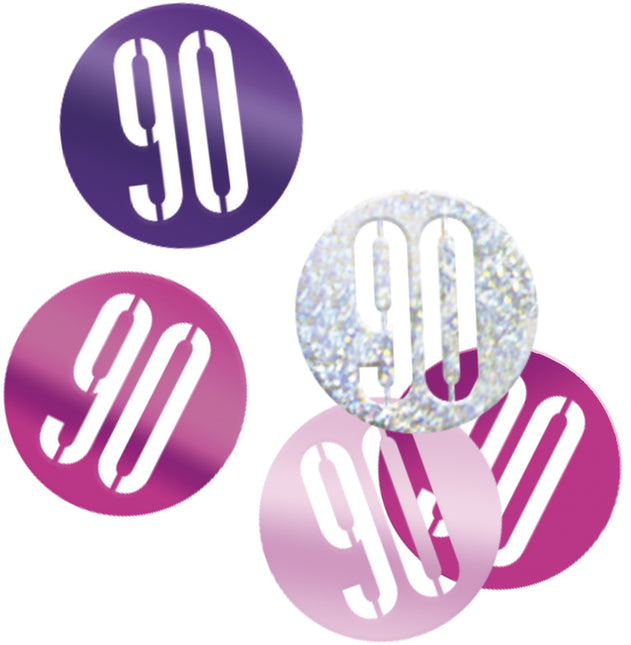 Konfetti stołowe 90 Years Pink 14gr