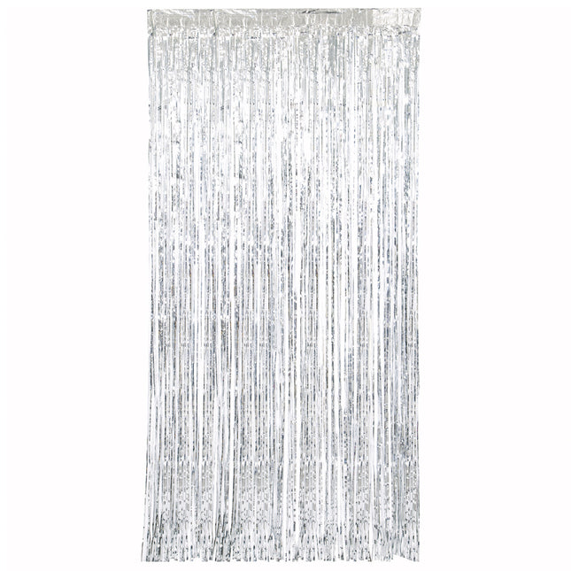 Srebrna kurtyna do drzwi Metallic 2m