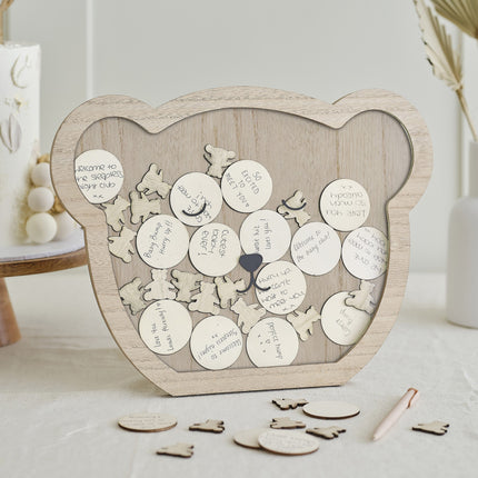 Księga gości na baby shower z groszami