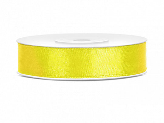 Wstążka satynowa żółta 12 mm 25 m