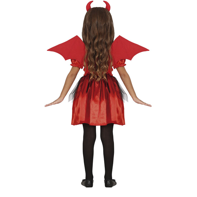 Kostium diabła na Halloween dla dziewczynki czerwony