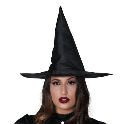 Kapelusz czarownicy na Halloween czarny 45 cm