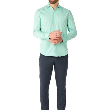 Miętowo-zielona koszula męska <tc>OppoSuits</tc>