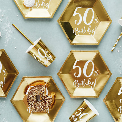 Talerze 50 Years Gold 20cm 6szt