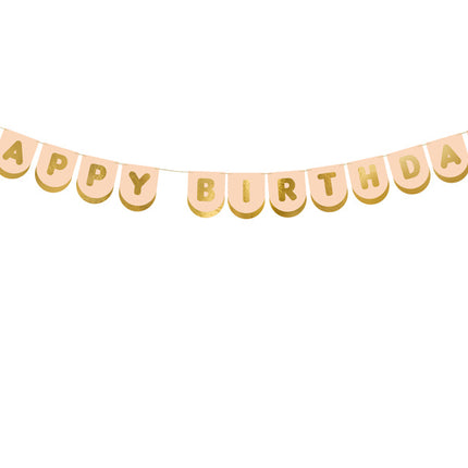 Girlanda z literkami Happy Birthday różowa 1,5 m