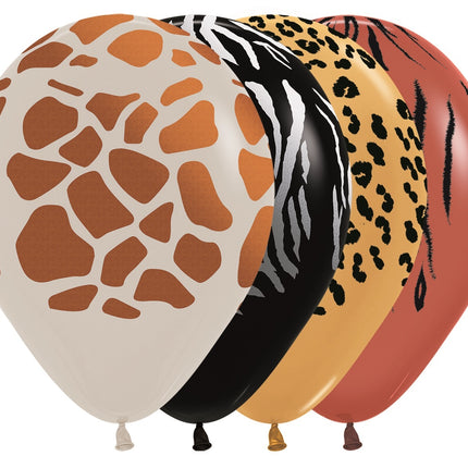 Balony Animal Print Metallic Ink 30cm 25szt