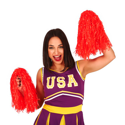 Pom-Pom czerwony 80cm 2szt