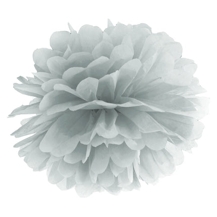 Pompon srebrny 25 cm