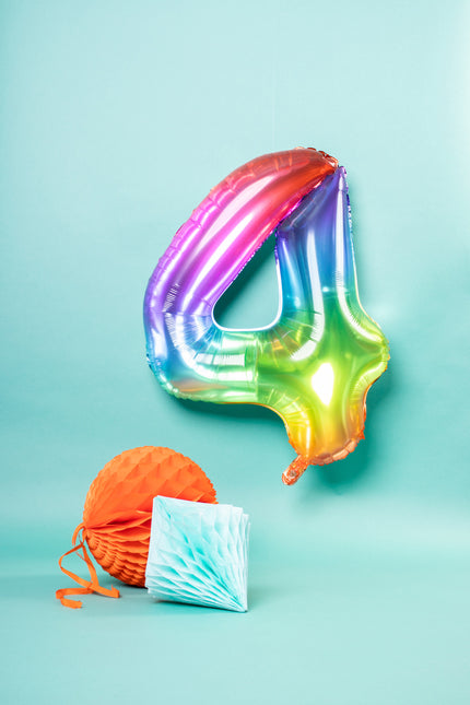 Balon foliowy Figurka 4 Rainbow XL 81cm pusty
