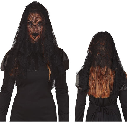 Czarny welon na Halloween