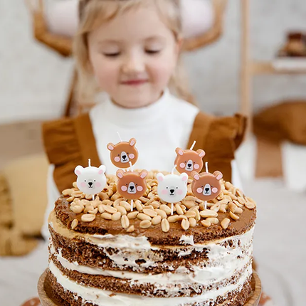 Świeczki Niedźwiedź 3cm 6szt