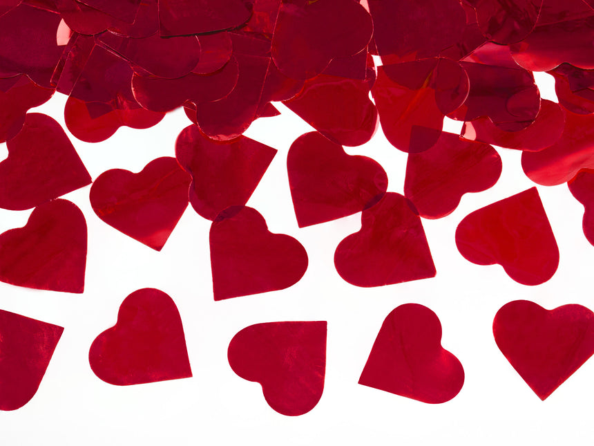 Konfetti Cannon Hearts Red 40cm