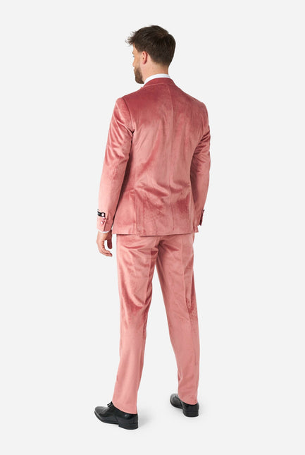 Jasnoróżowy aksamitny smoking męski <tc>OppoSuits</tc>