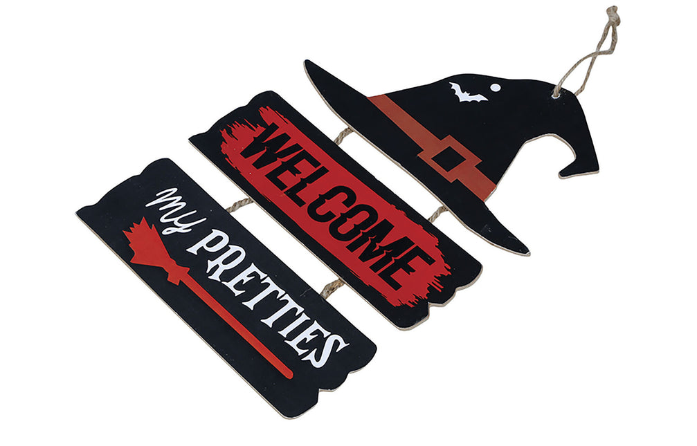 Wisząca dekoracja na Halloween Welcome 32 cm