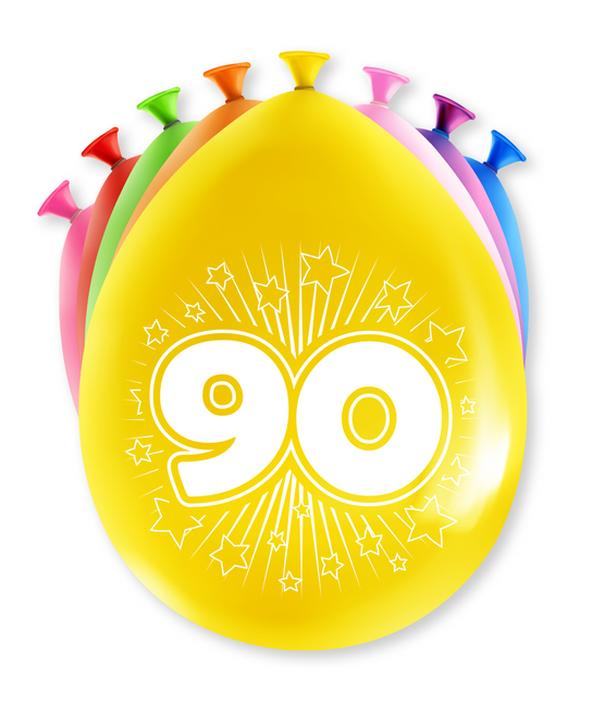 Balony 90 lat hurra 30cm 8szt