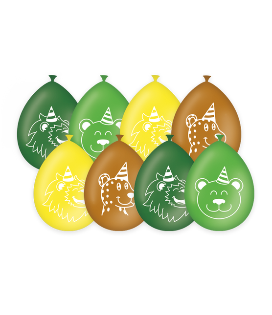 Balony dżungla 30cm 8szt