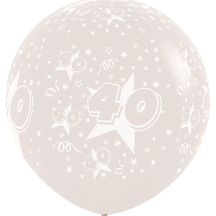 Balony numer 40 przezroczyste 91cm 2szt