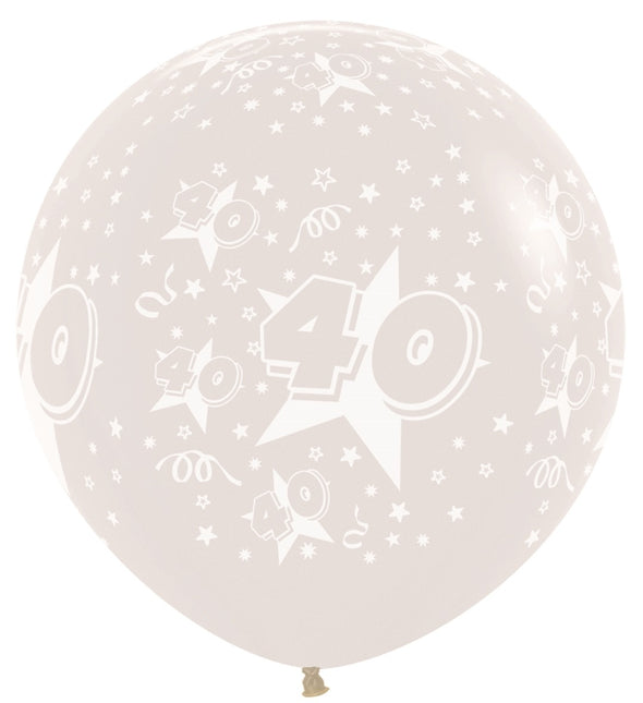 Balony numer 40 przezroczyste 91cm 2szt