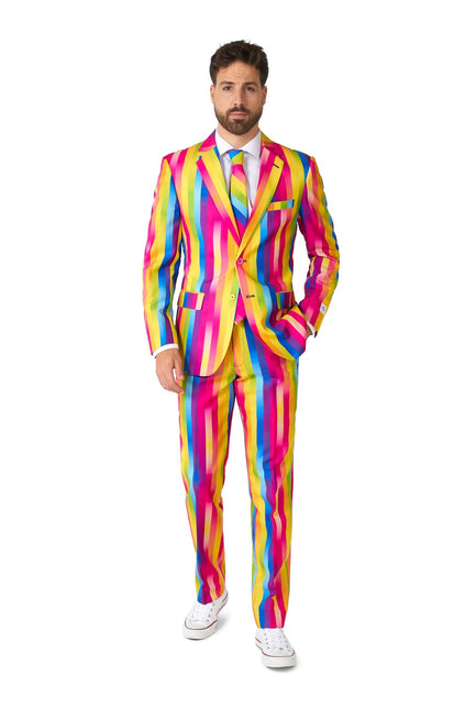 Garnitur męski w tęczowe paski <tc>OppoSuits</tc>