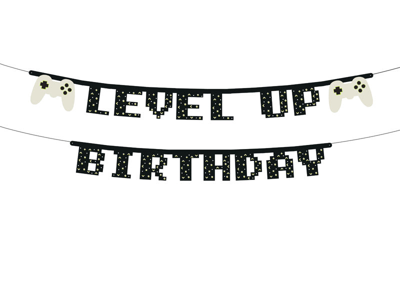 Baner na imprezę gamingową Level Up Birthday 2,5 m
