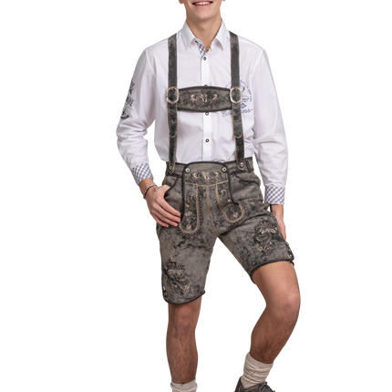 Skórzane szare męskie krótkie vintage