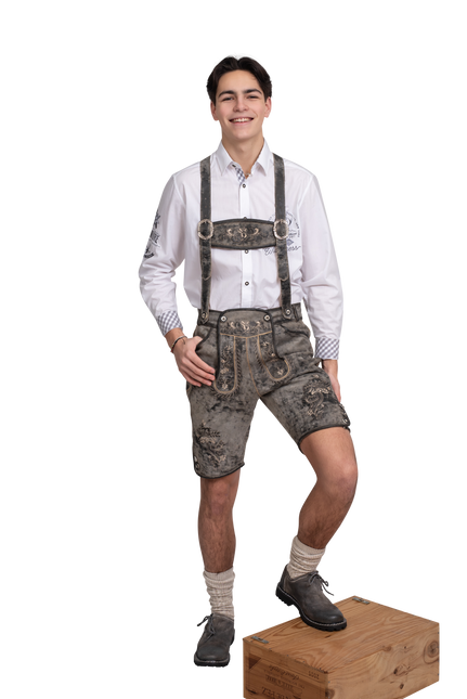 Skórzane szare męskie krótkie vintage
