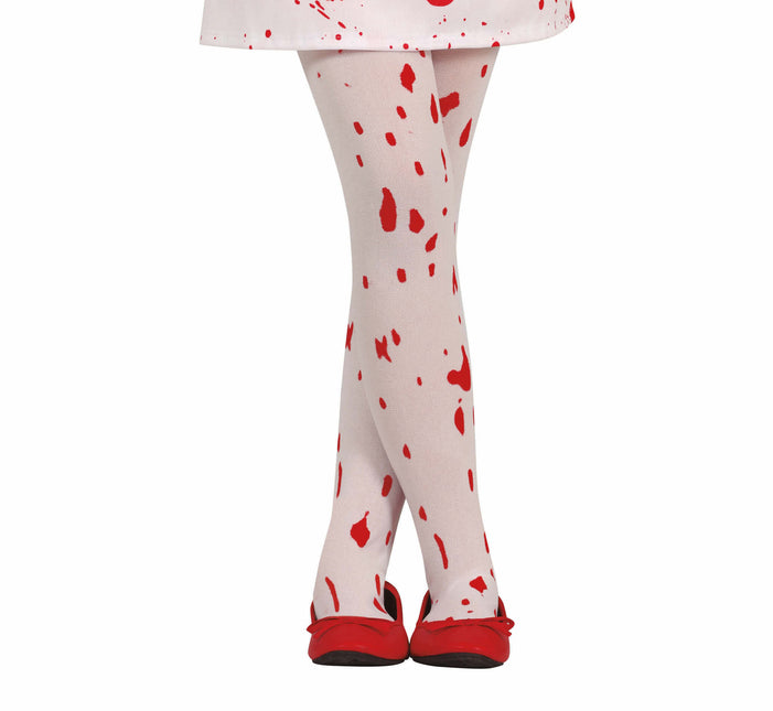 Czerwono-białe legginsy na Halloween Krwawe Dziecko