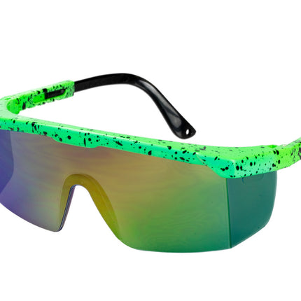 Neonowe zielone okulary 80'S